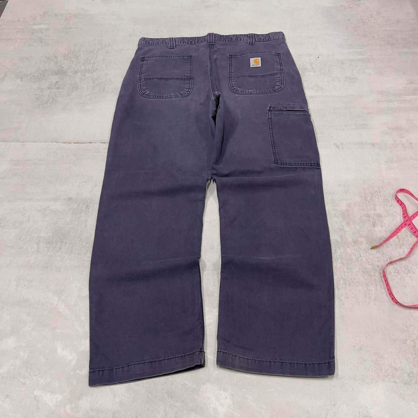 Mens Carhartt carpenter pants W36 L30 navy purple relaxed 90s style cargos