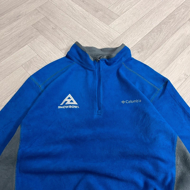 Columbia y2k lightweight fleece blue technical 1/4 zip embroidered pullover autumn fleece