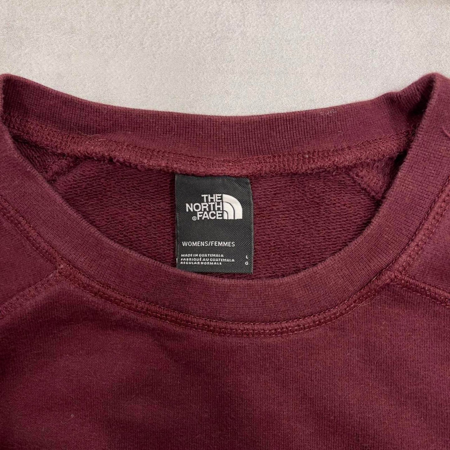 Burgundy North Face sweatshirt L womens pullover jumper embroidered tnf logo