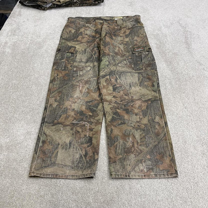 Baggy camo cargo trousers wide leg Y2K khaki Scent Lok loose fit Advantage camouflage