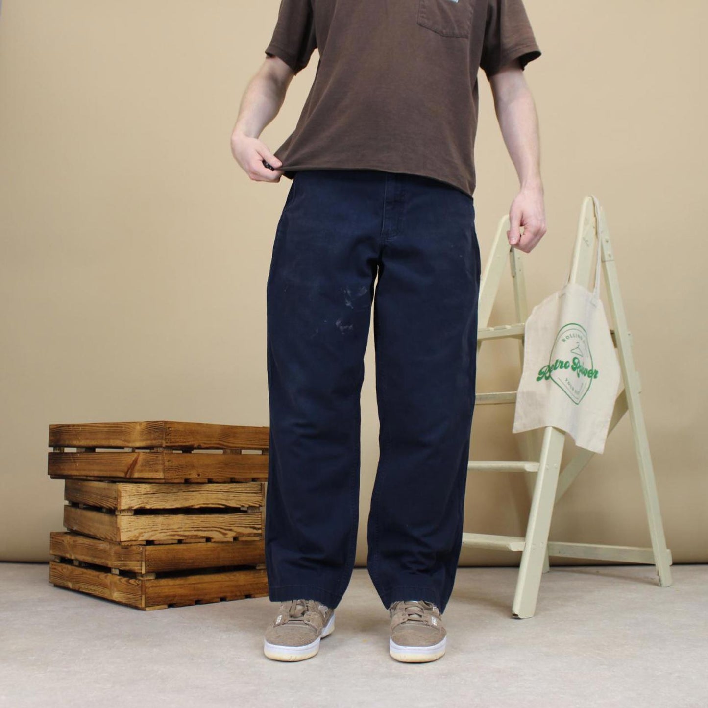 Navy Carhartt Carpenter pants W36L29 relaxed fit 90s style skater cargos