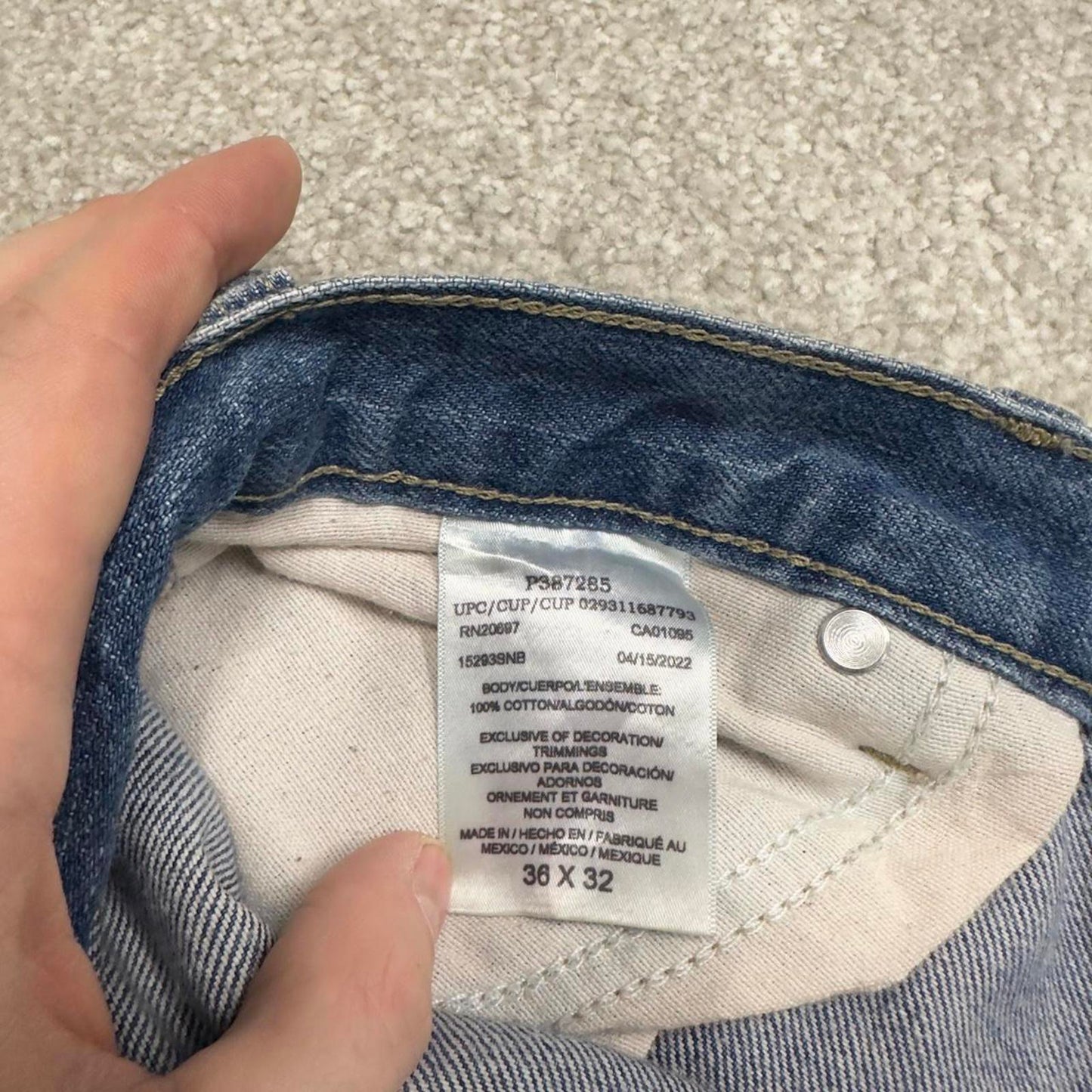 Dickies double knee carpenter jeans W36L32 baggy blue denim cargo skater style jeans