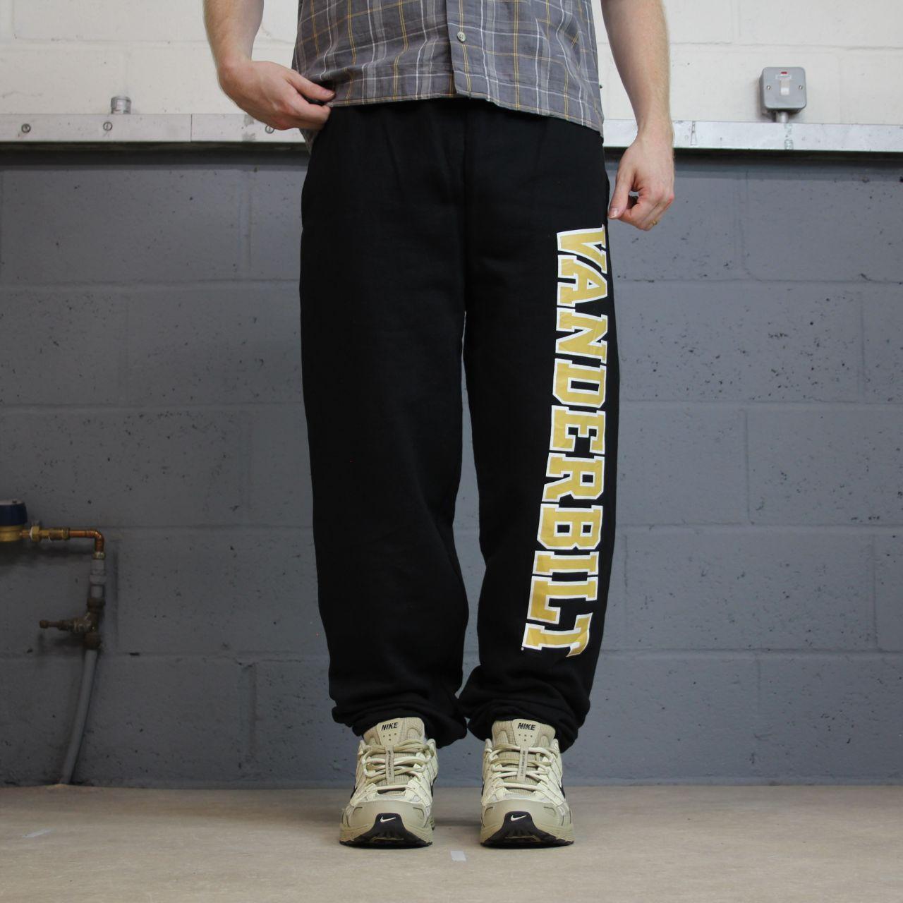 Y2K Champion baggy joggers black loose fit cuffed Loose print track pants