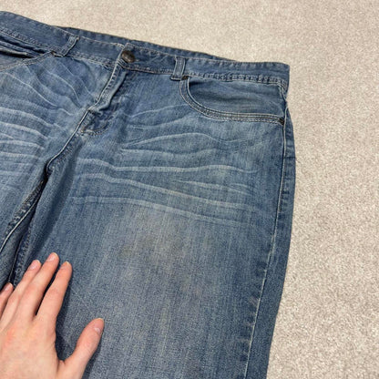 Vintage Y2k GUESS shorts embroidered blue Loose leg denim summer festival jorts