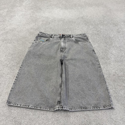 Y2K Extra baggy Empyre shorts long grey Wide leg skater style brand surf jorts