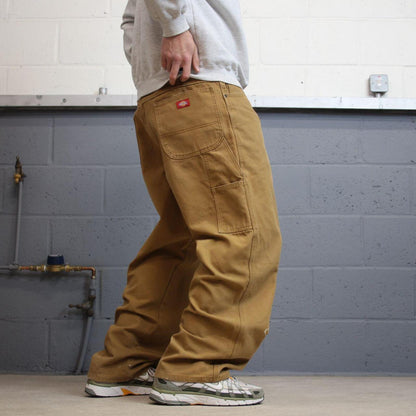 Baggy Dickies carpenter jeans wide leg tan W40L30 Skater / workwear style canvas cargo pants