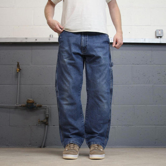 Blue Wrangler carpenter jeans W36L30 loose cargo skater style jeans