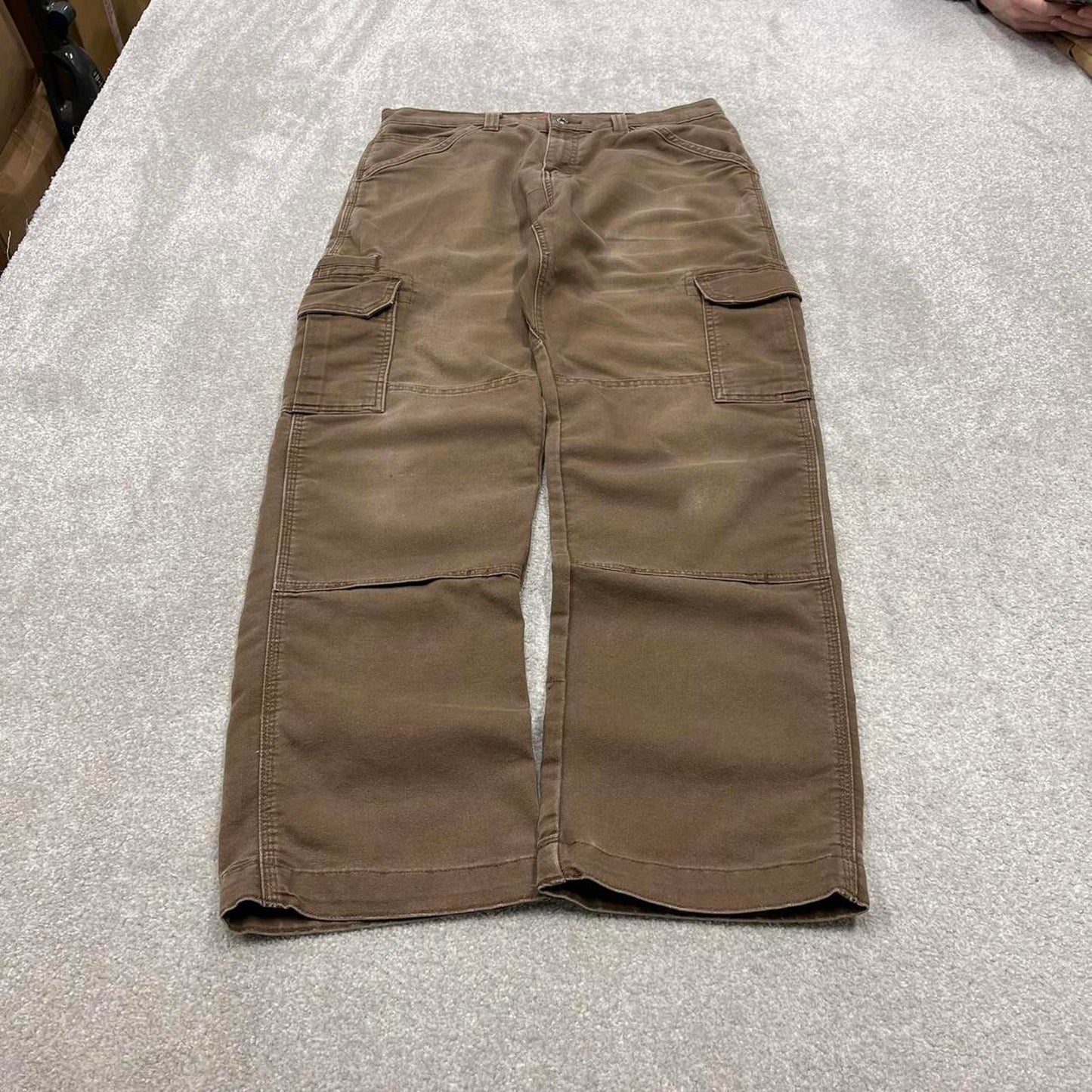 Y2K baggy Dickies double knee work pants brown Canvas skater style cargo carpenter jeans