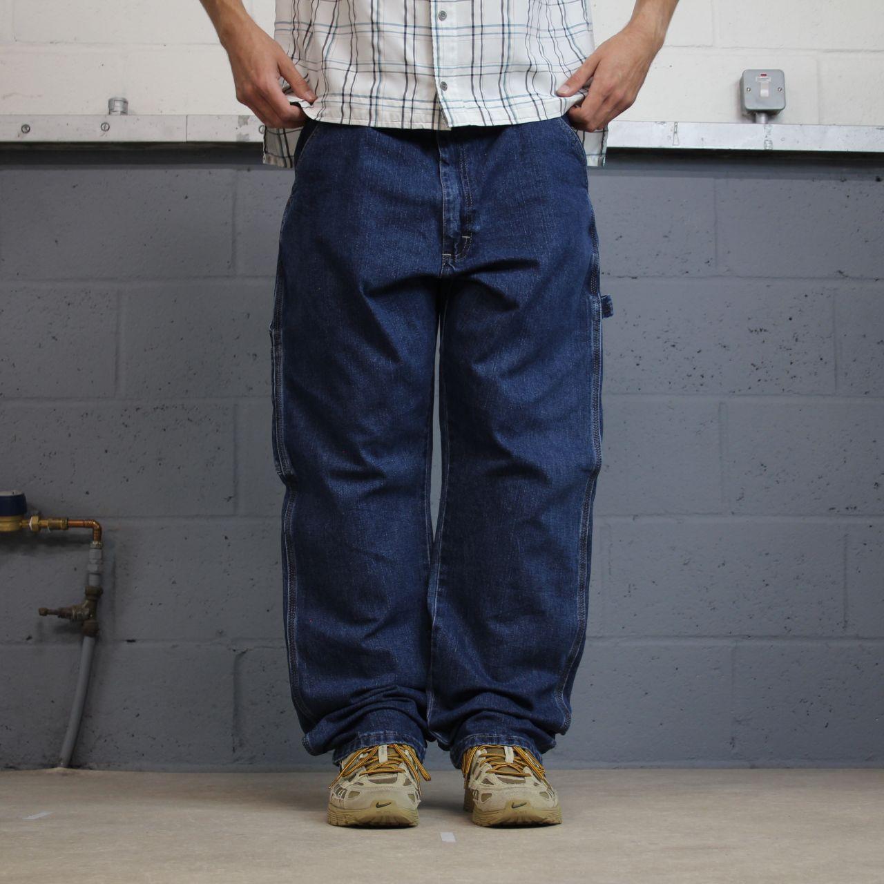 Wrangler carpenter jeans y2k blue denim straight leg skater 2000s style cargo pants