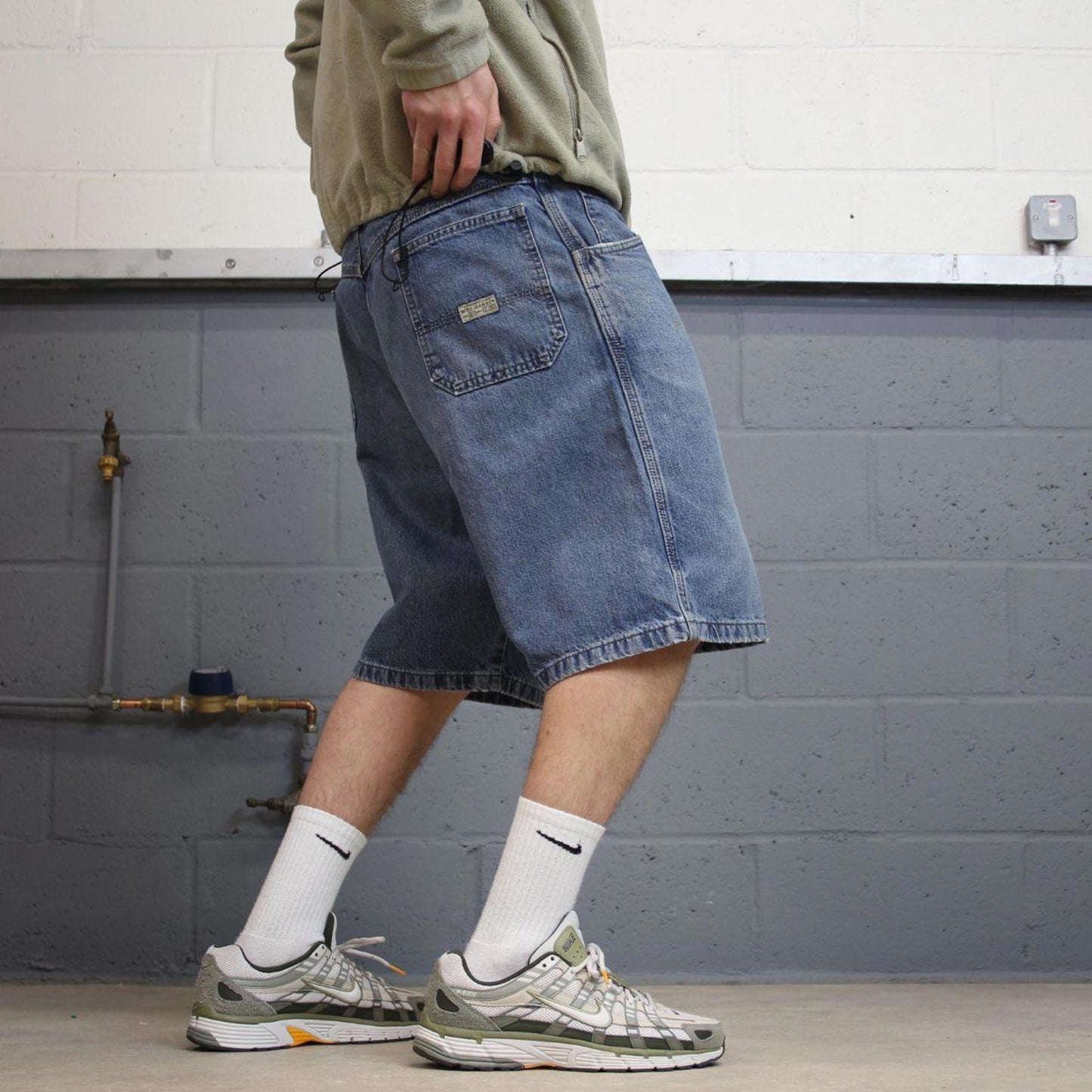 Y2k baggy Wrangler carpenter shorts skater style blue Denim wide leg summer festival jorts