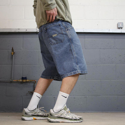 Y2k baggy Wrangler carpenter shorts skater style blue Denim wide leg summer festival jorts