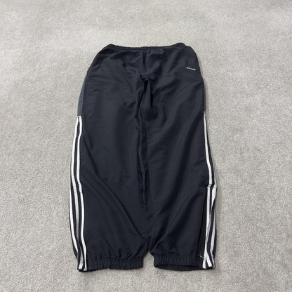 Adidas tracksuit bottoms black Y2K XL Embroidered logo, pockets, drawstring & elasticated waist