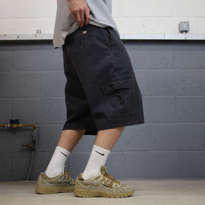 Dickies baggy cargo shorts faded black Chino style skater shorts wide leg festival