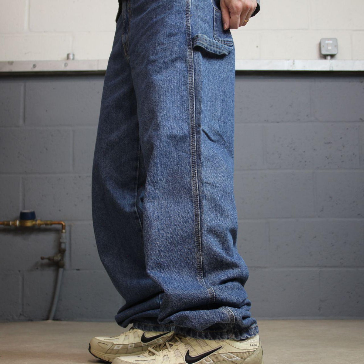 Baggy carpenter jeans y2k W32L34 blue denim Wide leg skater style work cargos