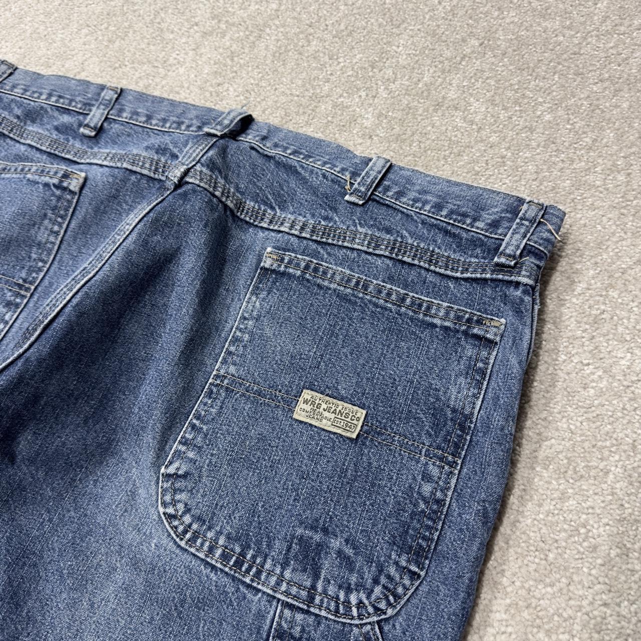 Wrangler wide leg baggy cargo jeans y2k blue denim Loose fit skater 2000s style carpenter pants
