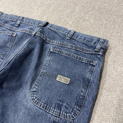 Wrangler wide leg baggy cargo jeans y2k blue denim Loose fit skater 2000s style carpenter pants