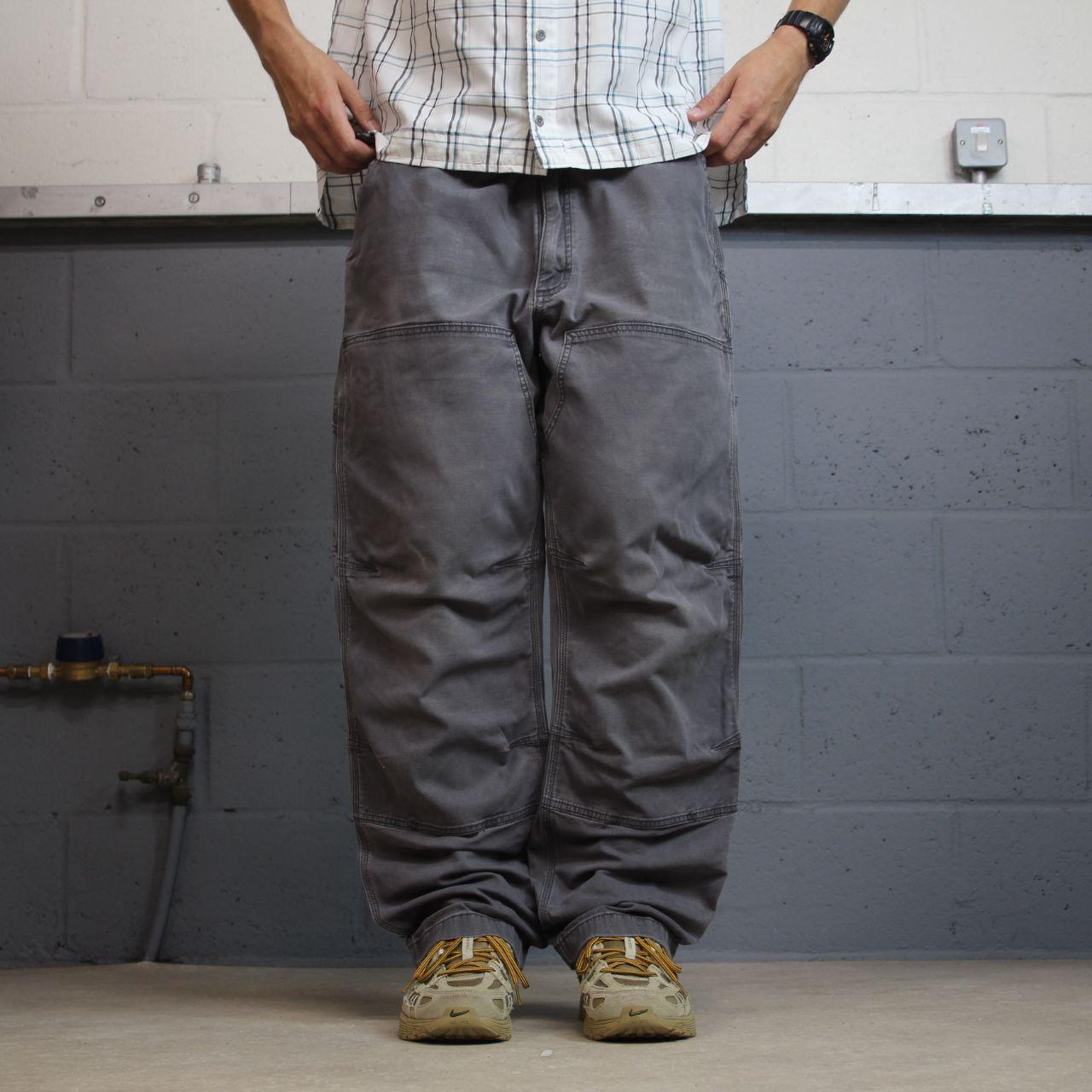 Carhartt double knee cargo jeans grey W42L32 Relaxed fit canvas carpenters, workwear skate pants
