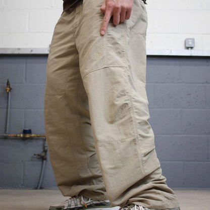 Y2K The North Face technical pants beige Loose hiking style TNF trousers embroidered