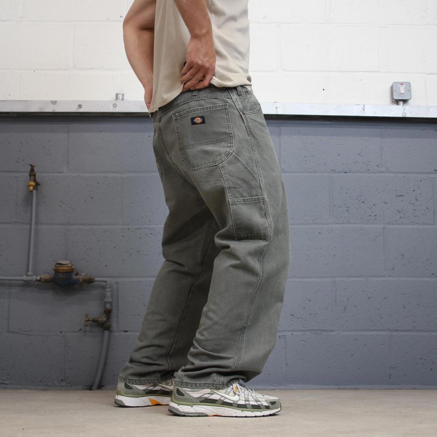 Green Dickies carpenter jeans W38 L30 baggy canvas skater cargos