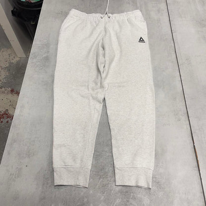 Y2k grey Reebok joggers L mens gym sweatpants drawstrings embroidered logo