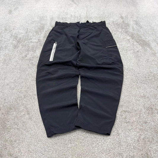 Vintage y2k Nike tracksuit bottoms black Lightweight swoosh logo running track pants