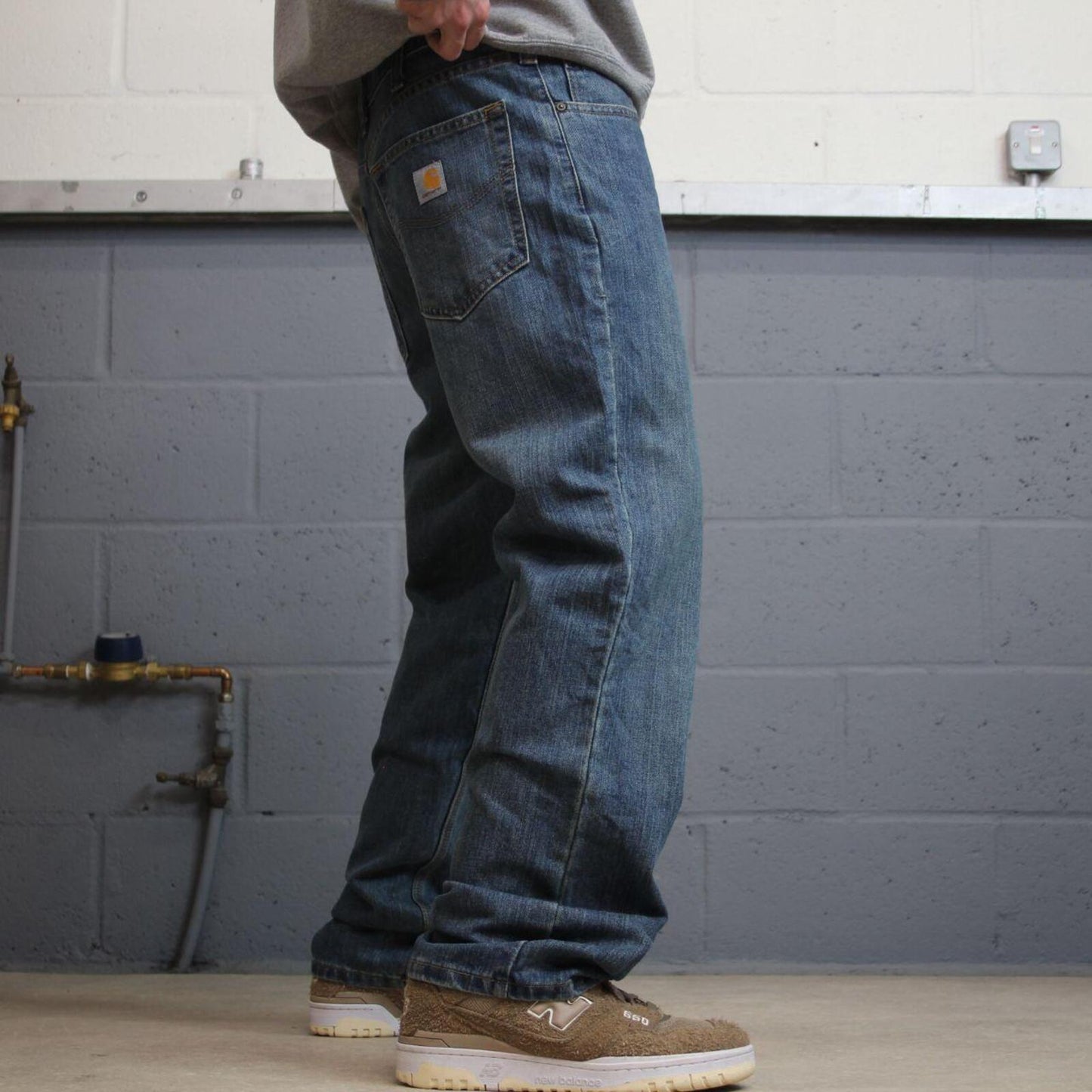 Carhartt jeans y2k denim work pants blue straight leg denim skate surf style pants