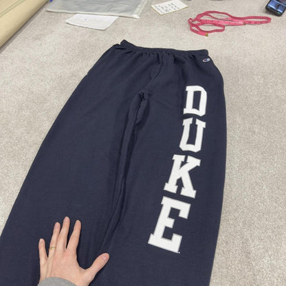 Champion sweatpants loose navy joggers Loose floaty embroidered logo Duke tracksuit bottoms
