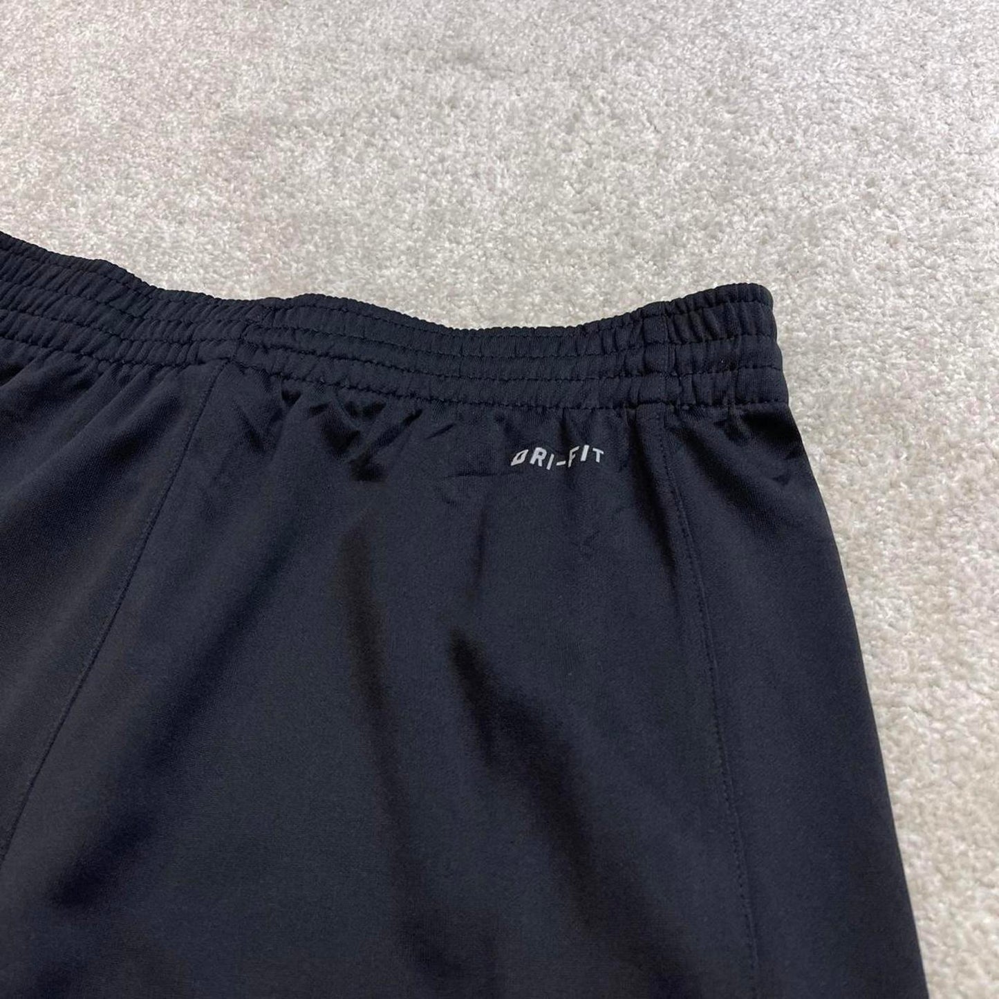 Black baggy Nike trackies Medium y2k style Dri-Fit joggers print Swoosh logo track pants