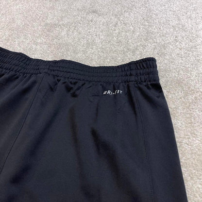 Black baggy Nike trackies Medium y2k style Dri-Fit joggers print Swoosh logo track pants