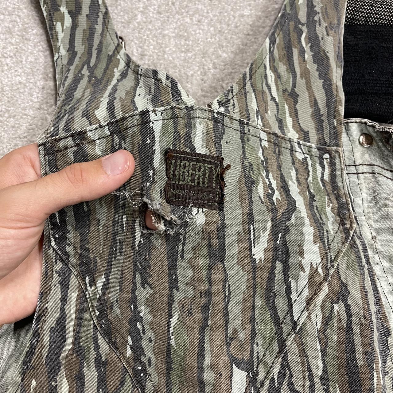 Liberty camo dungarees loose fit green Vintage Realtree camouflage bib & brace overalls double knees