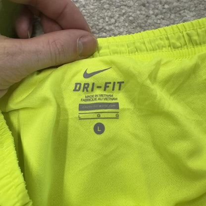 Nike sports shorts y2k loose yellow green Casual style comfy loose floaty summer gym shorts