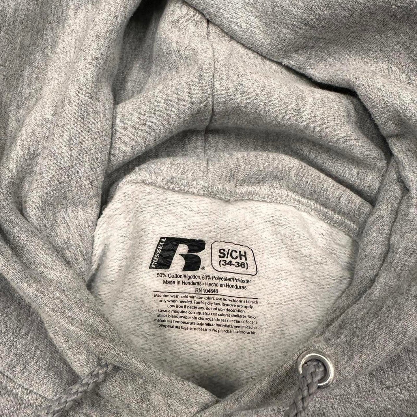 Grey vintage Russell hoodie S