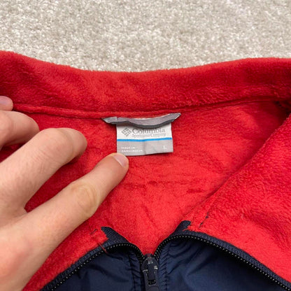 00s Columbia technical fleece gilet L men’s red full zip up autumn tech casual fall