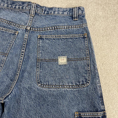 Baggy denim carpenter shorts cargo blue Union Bay skater style surf jorts