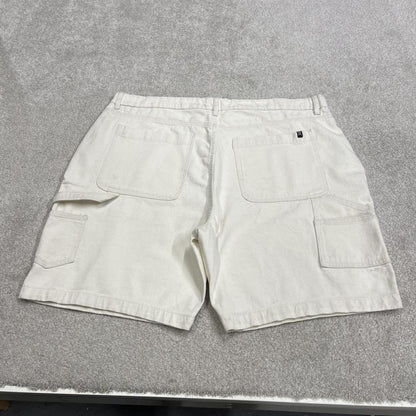 Baggy denim carpenter shorts cargo white Arsenic loose skater style jorts
