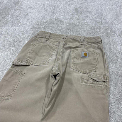 Carhartt carpenter jeans work pants beige Loose straight leg carpenter skate / work pants