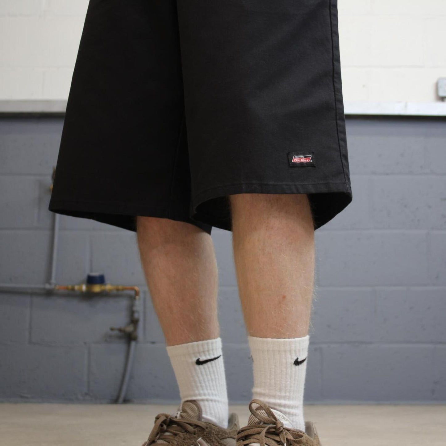 Baggy Dickies carpenter shorts loose fit black Twill chino skater style shorts wide long leg