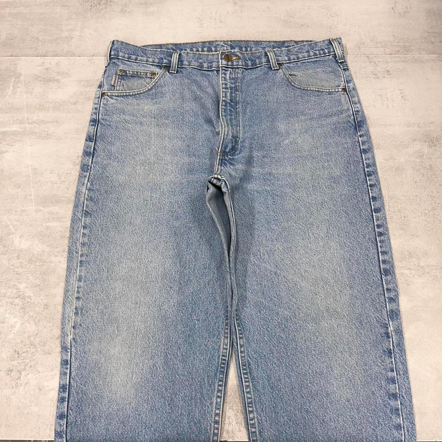 Mens Carhartt jeans W38 L30 blue Loose thick denim 90s style skate jeans