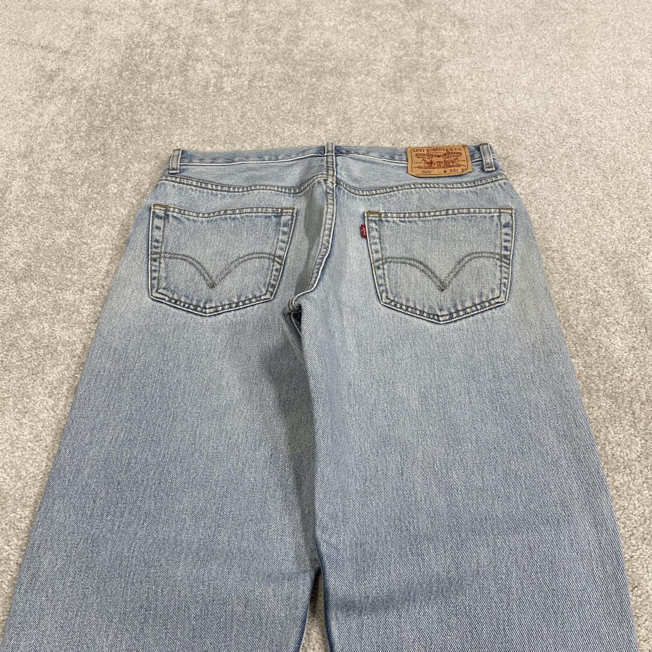 Y2K Levi’s 505 jeans straight leg light wash blue Straight fit 5 pocket pants red tab logo