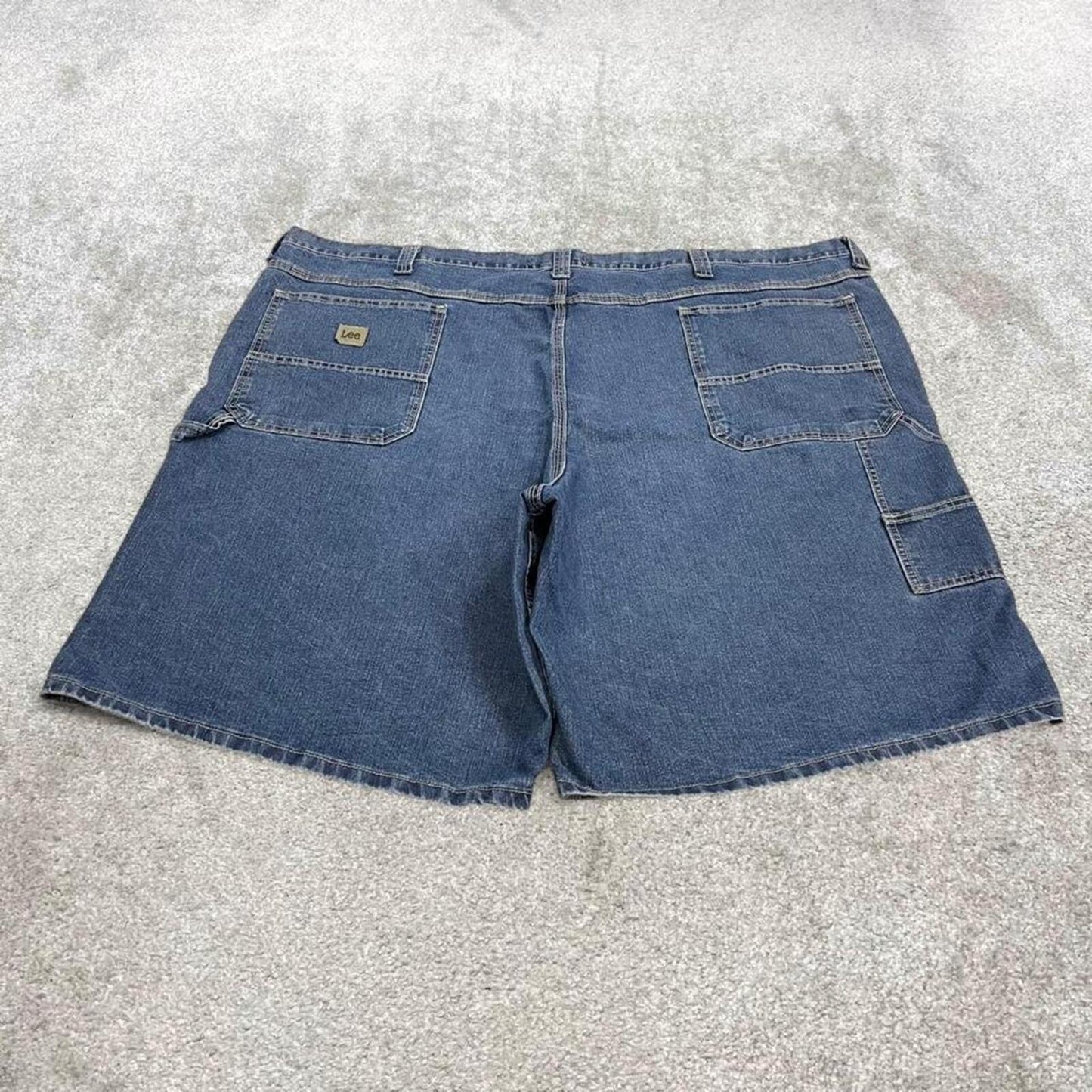 Lee baggy carpenter shorts cargo blue Loose leg workwear skater jorts