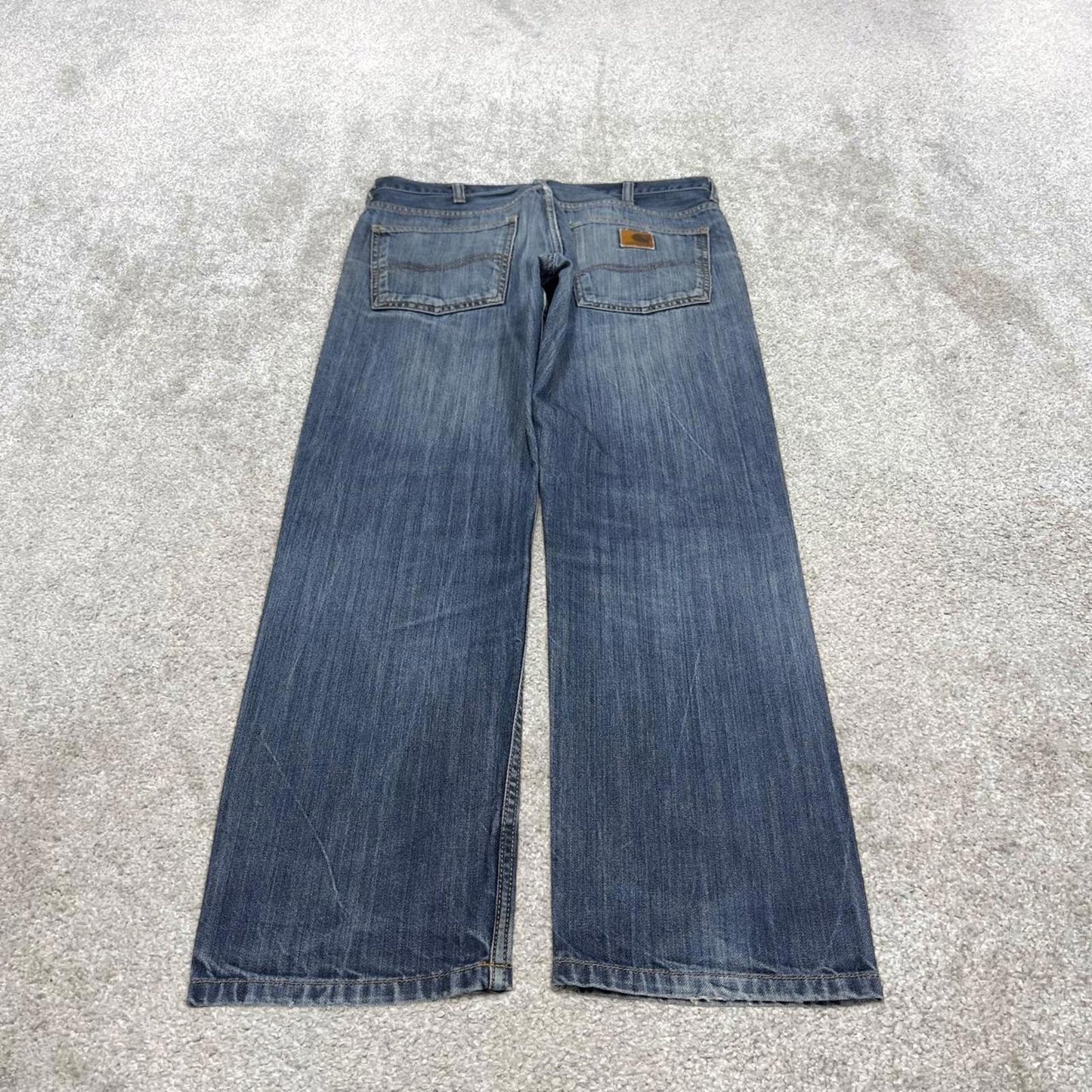Vintage Carhartt jeans blue denim W34L29 90s skater style straight leg 5 pocket jeans workwear