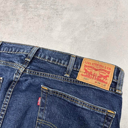 Blue Levis 505 jeans W38L32 blue loose straight leg y2k style pants red tab logo