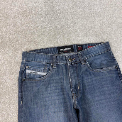 Blue Ecko Unltd jeans W32L28 blue slim straight y2k 00s style jeans embossed detail