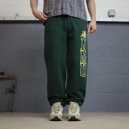 Green Y2K Champion joggers loose leg cuffed Loose casual 2000s style jogging bottoms