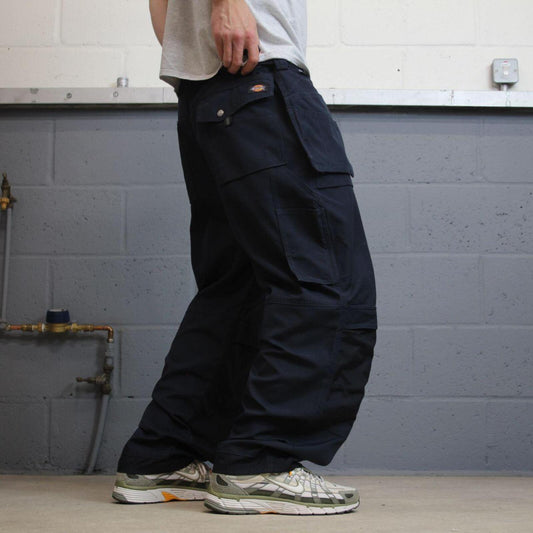 Dickies cargo work pants navy Loose straight leg utility trousers
