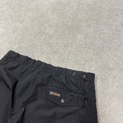 Columbia y2k hiking utility tech pants black medium Waterproof loose outdoors pants
