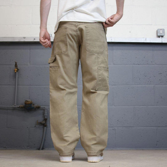 Tan Wrangler carpenter jeans W34L30 loose cargo skater style jeans