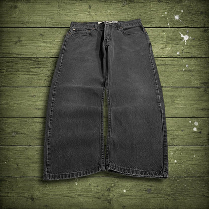 Levi's 505 straight fit jeans y2k black Regular straight leg denim pants red tab logo