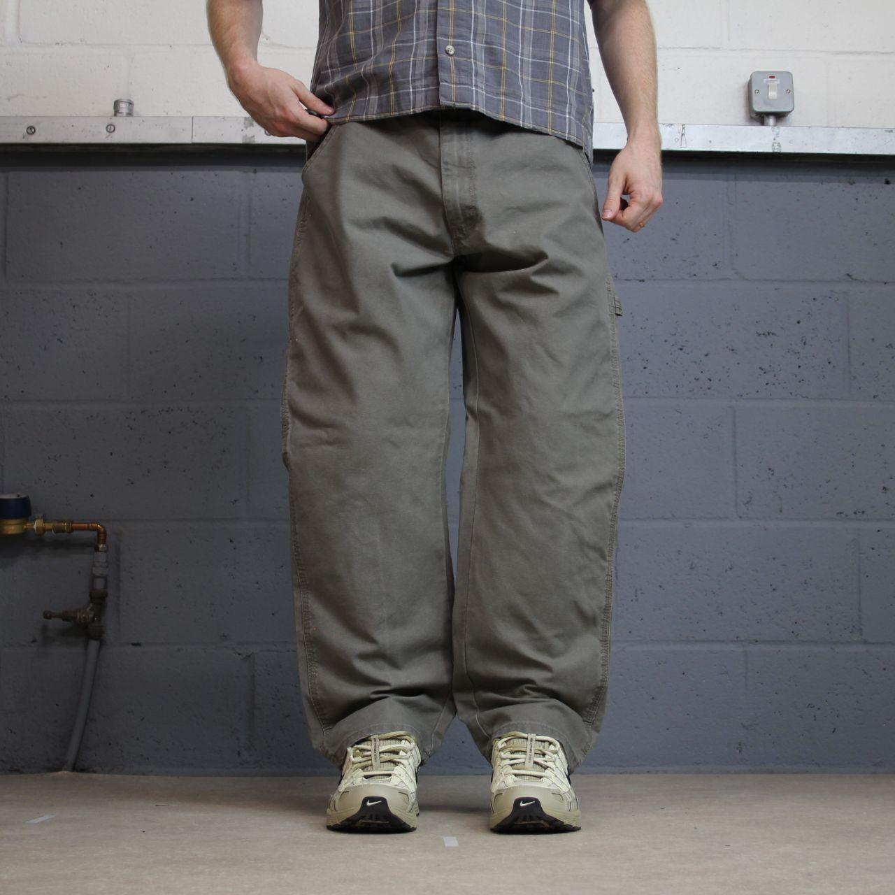 Rustler baggy carpenter jeans y2k wide leg grey 100% cotton skater style utility cargo pants