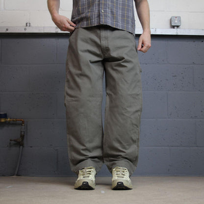 Rustler baggy carpenter jeans y2k wide leg grey 100% cotton skater style utility cargo pants